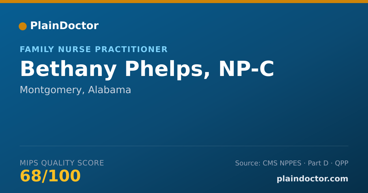 Shareable card for Bethany Phelps, NP-C - Family Nurse Practitioner, Montgomery, AL