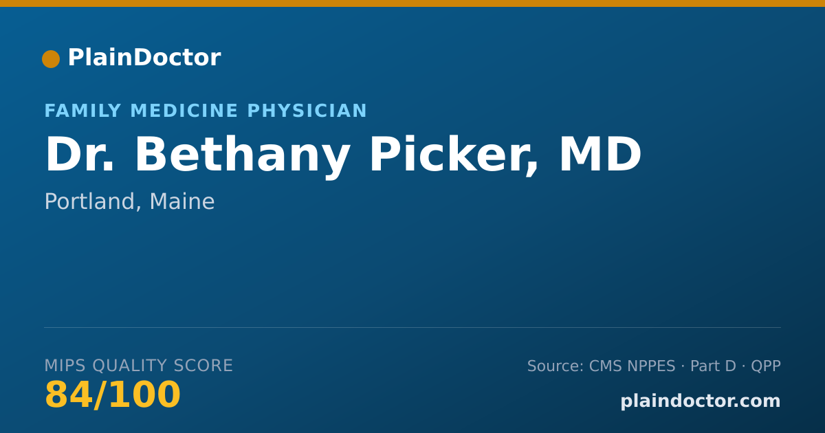 Shareable card for Bethany Picker, MD - Family Medicine Physician, Portland, ME