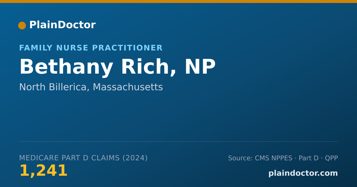 Shareable card for Bethany Rich, NP - Family Nurse Practitioner, North Billerica, MA