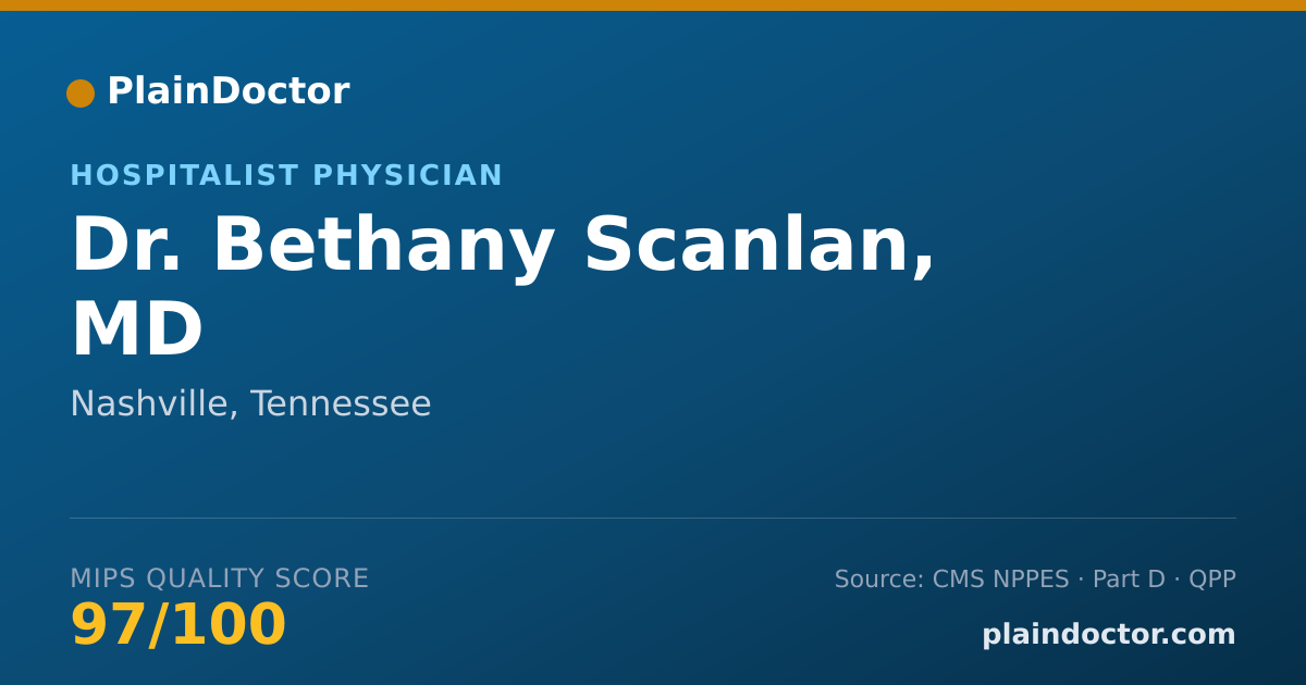 Shareable card for Bethany Scanlan, MD - Hospitalist Physician, Nashville, TN