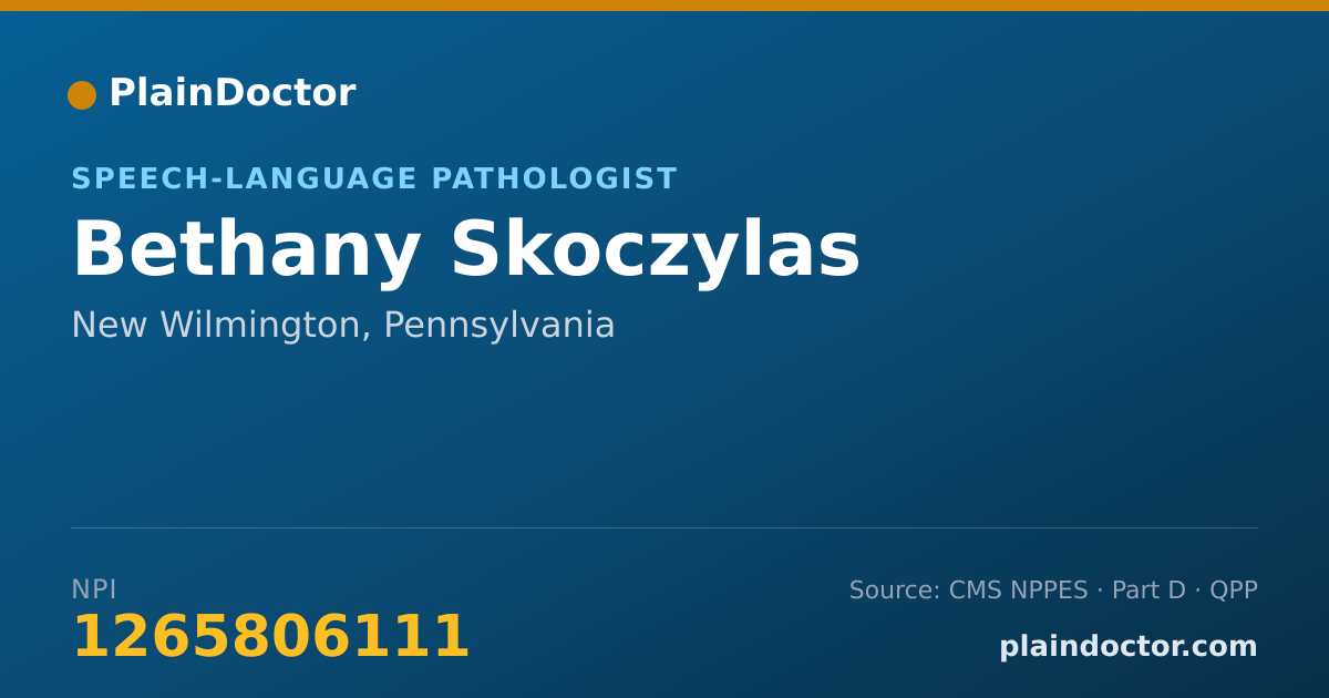 Shareable card for Bethany Skoczylas - Speech-Language Pathologist, New Wilmington, PA