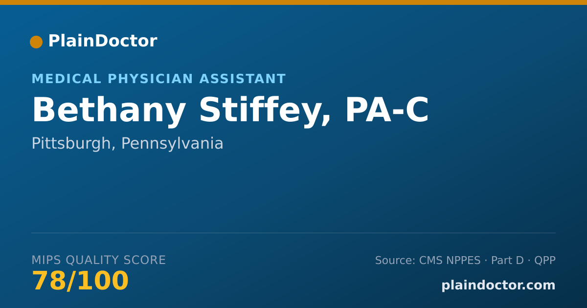 Shareable card for Bethany Stiffey, PA-C - Medical Physician Assistant, Pittsburgh, PA