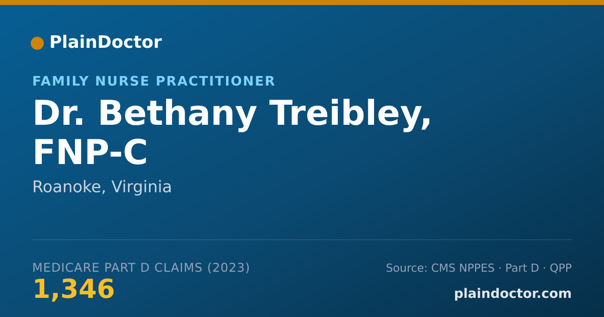 Shareable card for Bethany Treibley, FNP-C - Family Nurse Practitioner, Roanoke, VA