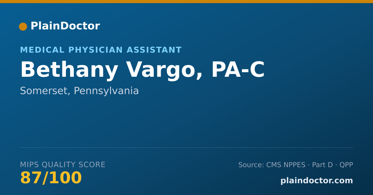 Shareable card for Bethany Vargo, PA-C - Medical Physician Assistant, Somerset, PA