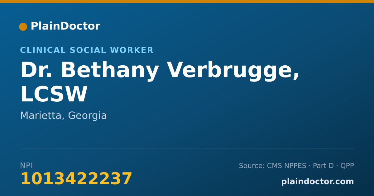 Shareable card for Bethany Verbrugge, LCSW - Clinical Social Worker, Marietta, GA