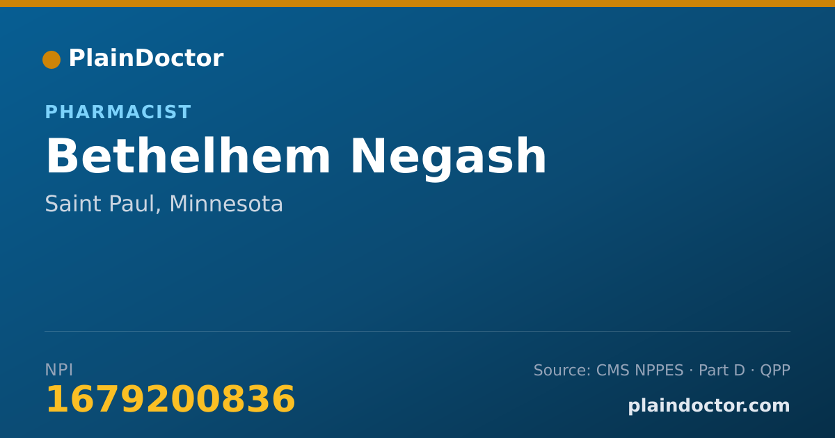 Shareable card for Bethelhem Negash - Pharmacist, Saint Paul, MN