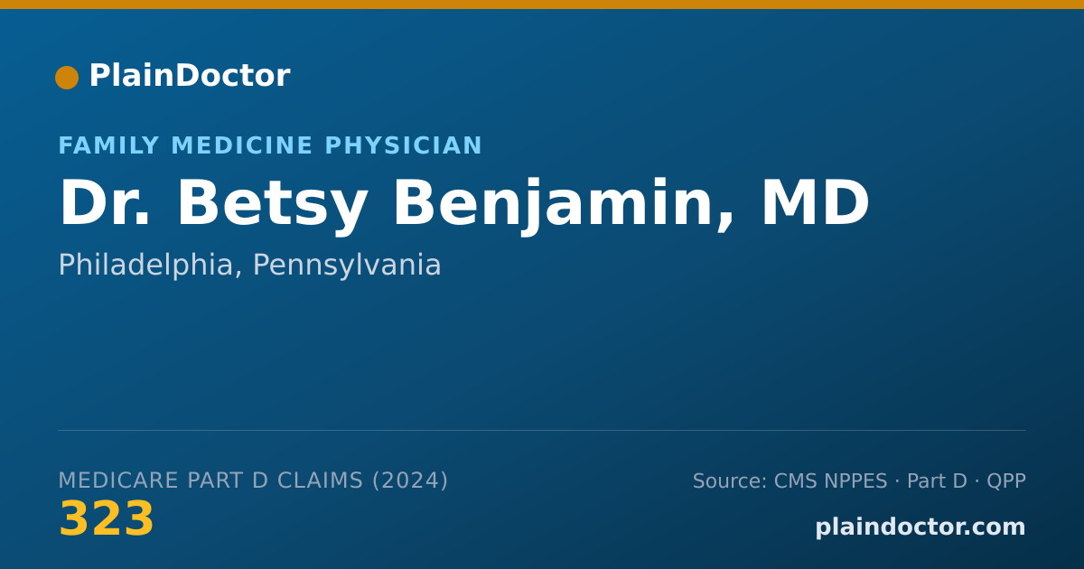 Shareable card for Betsy Benjamin, MD - Family Medicine Physician, Philadelphia, PA