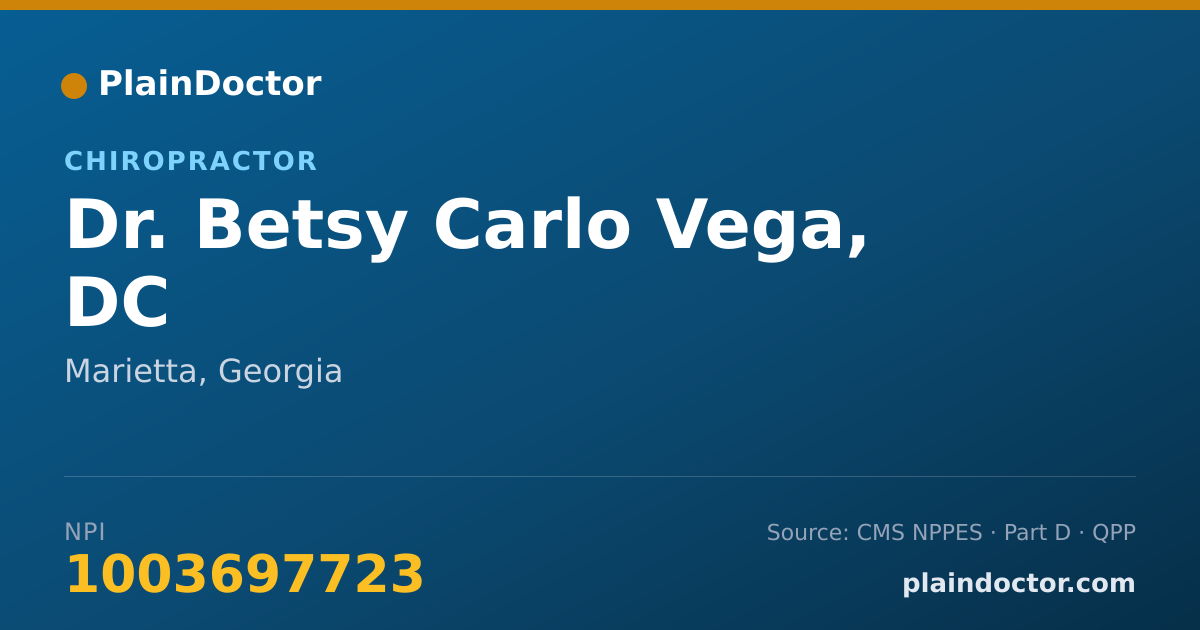 Shareable card for Betsy Carlo Vega, DC - Chiropractor, Marietta, GA