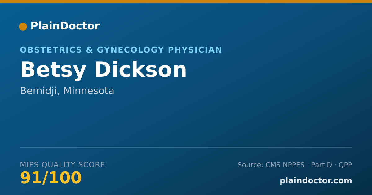 Shareable card for Betsy Dickson - Obstetrics & Gynecology Physician, Bemidji, MN