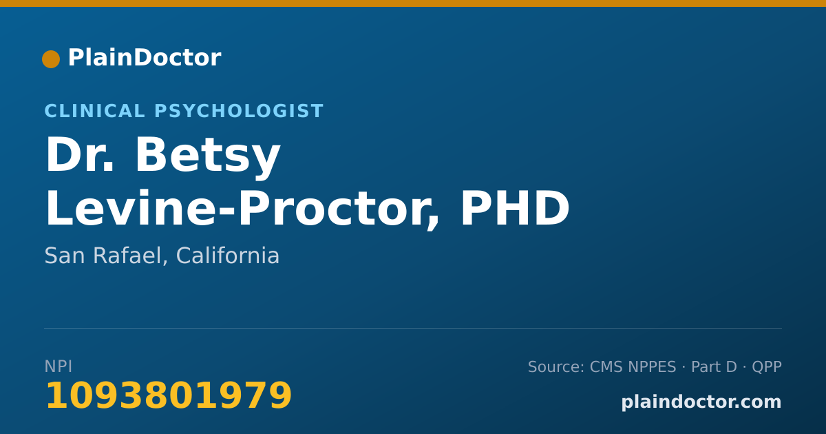 Shareable card for Betsy Levine-Proctor, PHD - Clinical Psychologist, San Rafael, CA