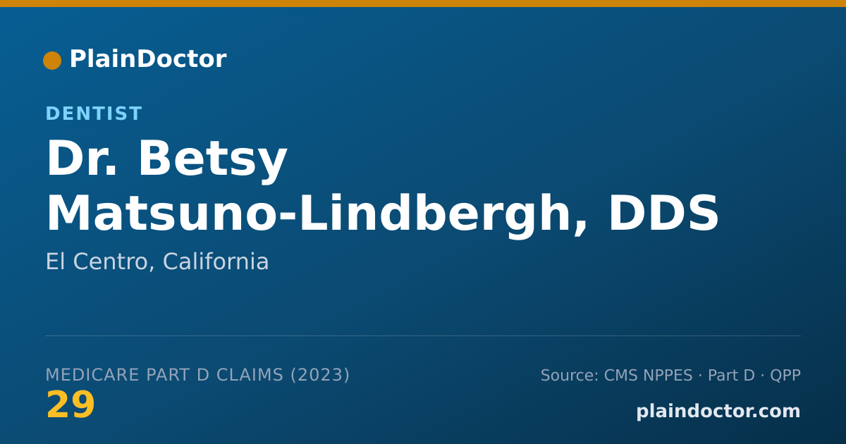 Shareable card for Betsy Matsuno-Lindbergh, DDS - Dentist, El Centro, CA
