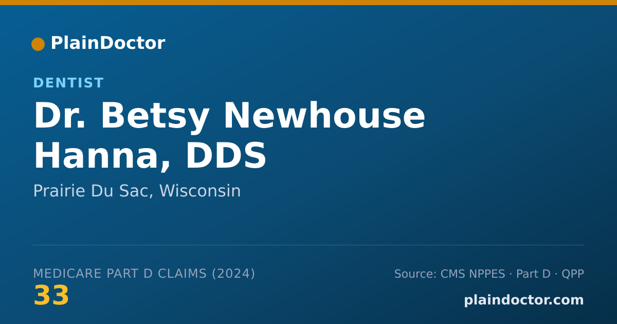 Shareable card for Betsy Newhouse Hanna, DDS - Dentist, Prairie Du Sac, WI