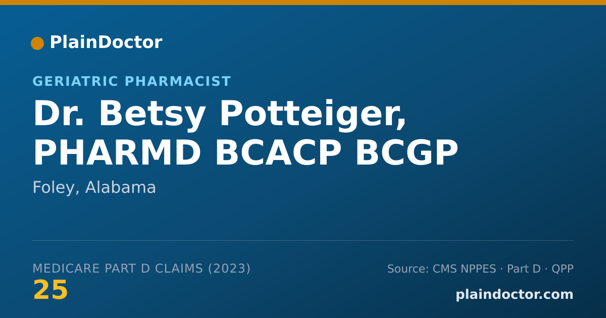 Shareable card for Betsy Potteiger, PHARMD  BCACP BCGP - Geriatric Pharmacist, Foley, AL