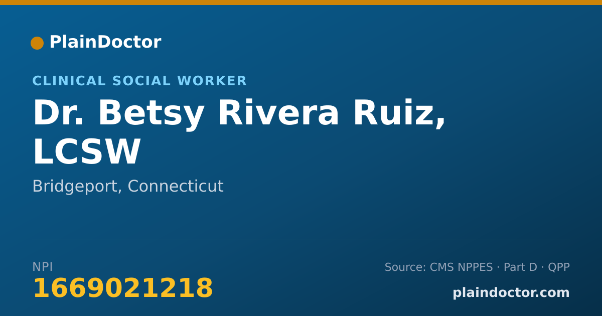 Shareable card for Betsy Rivera Ruiz, LCSW - Clinical Social Worker, Bridgeport, CT