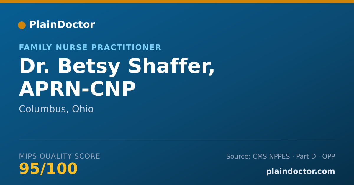 Shareable card for Betsy Shaffer, APRN-CNP - Family Nurse Practitioner, Columbus, OH