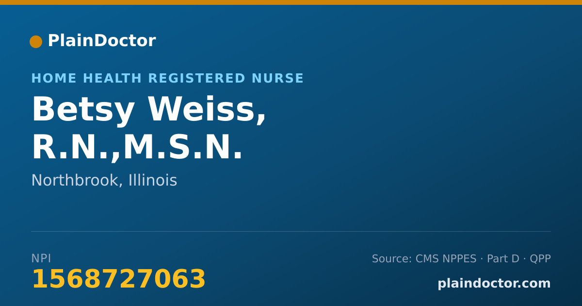 Shareable card for Betsy Weiss, R.N.,M.S.N. - Home Health Registered Nurse, Northbrook, IL