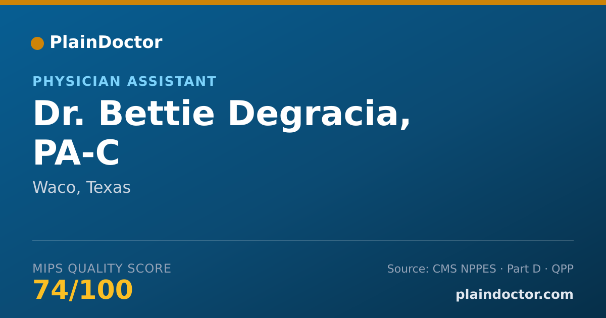 Shareable card for Bettie Degracia, PA-C - Physician Assistant, Waco, TX