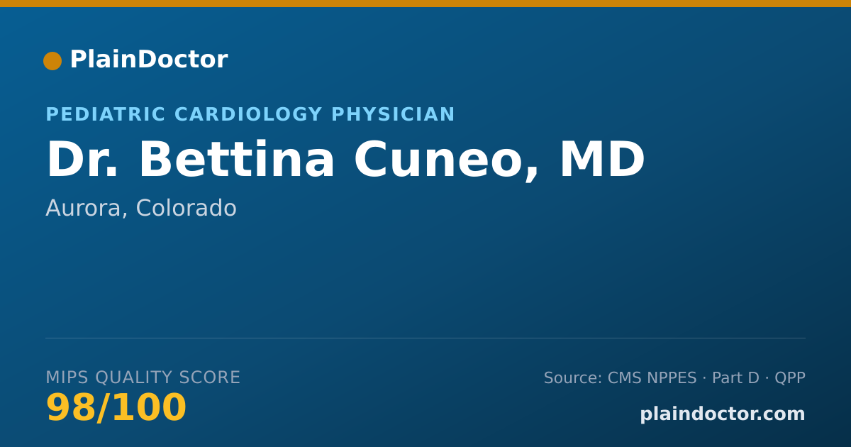 Shareable card for Bettina Cuneo, MD - Pediatric Cardiology Physician, Aurora, CO