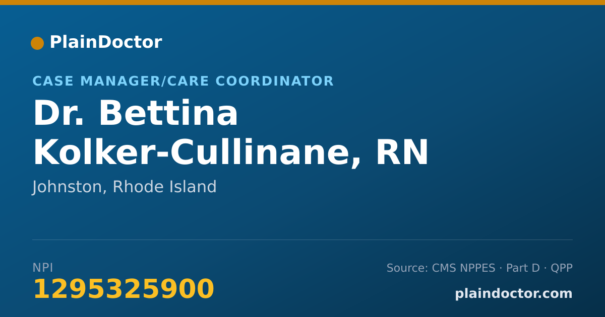 Shareable card for Bettina Kolker-Cullinane, RN - Case Manager/Care Coordinator, Johnston, RI