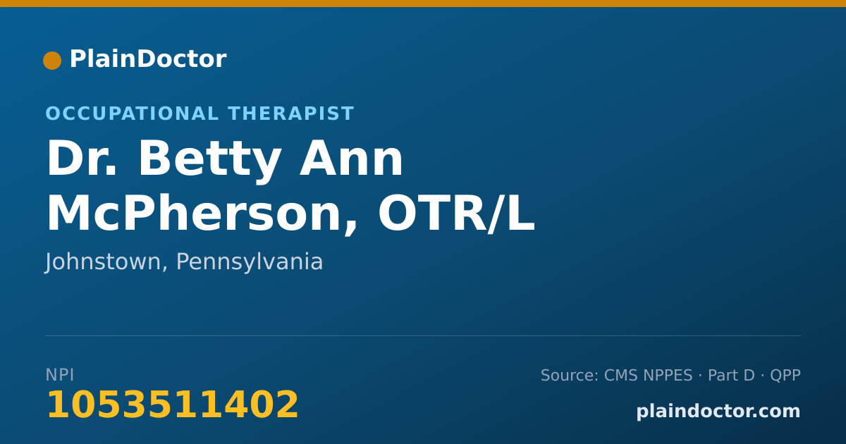 Shareable card for Betty Ann McPherson, OTR/L - Occupational Therapist, Johnstown, PA