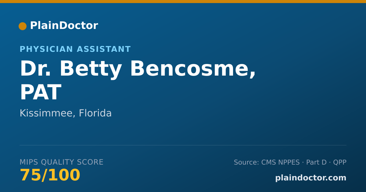 Shareable card for Betty Bencosme, PAT - Physician Assistant, Kissimmee, FL