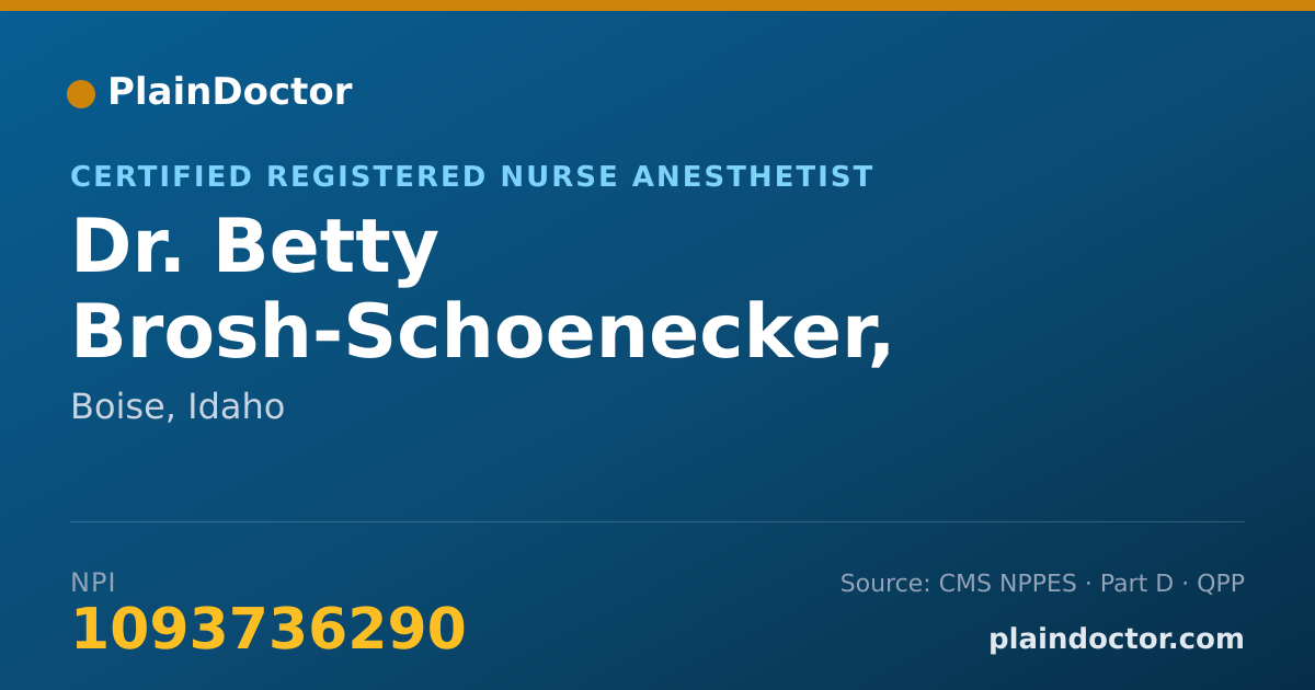 Shareable card for Betty Brosh-Schoenecker, CRNA - Certified Registered Nurse Anesthetist, Boise, ID