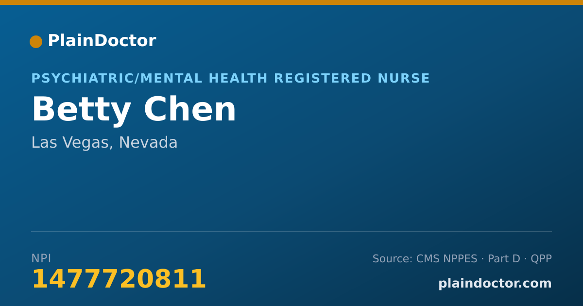 Shareable card for Betty Chen - Psychiatric/Mental Health Registered Nurse, Las Vegas, NV
