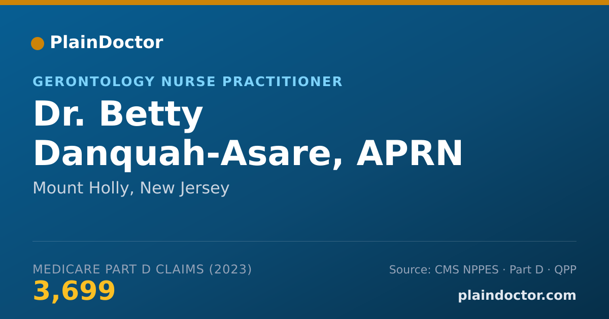 Shareable card for Betty Danquah-Asare, APRN - Gerontology Nurse Practitioner, Mount Holly, NJ