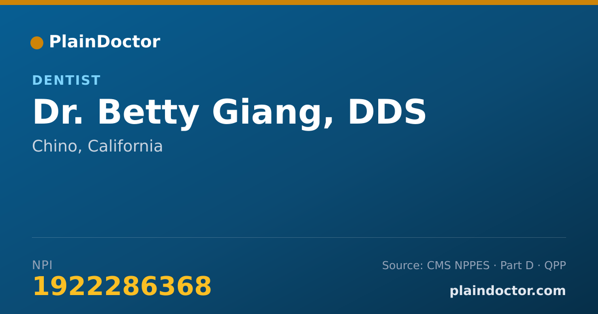 Shareable card for Betty Giang, DDS - Dentist, Chino, CA