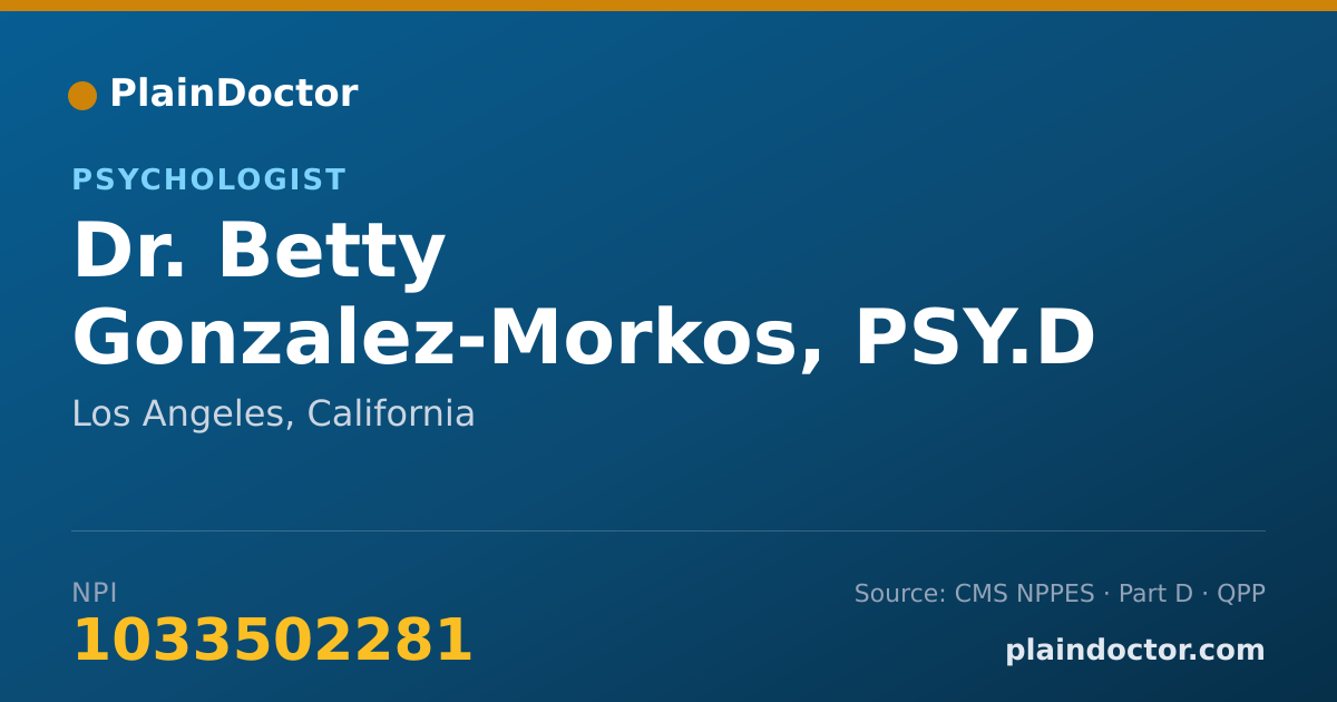 Shareable card for Betty Gonzalez-Morkos, PSY.D - Psychologist, Los Angeles, CA