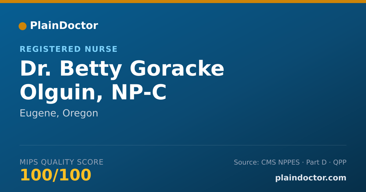 Shareable card for Betty Goracke Olguin, NP-C - Registered Nurse, Eugene, OR