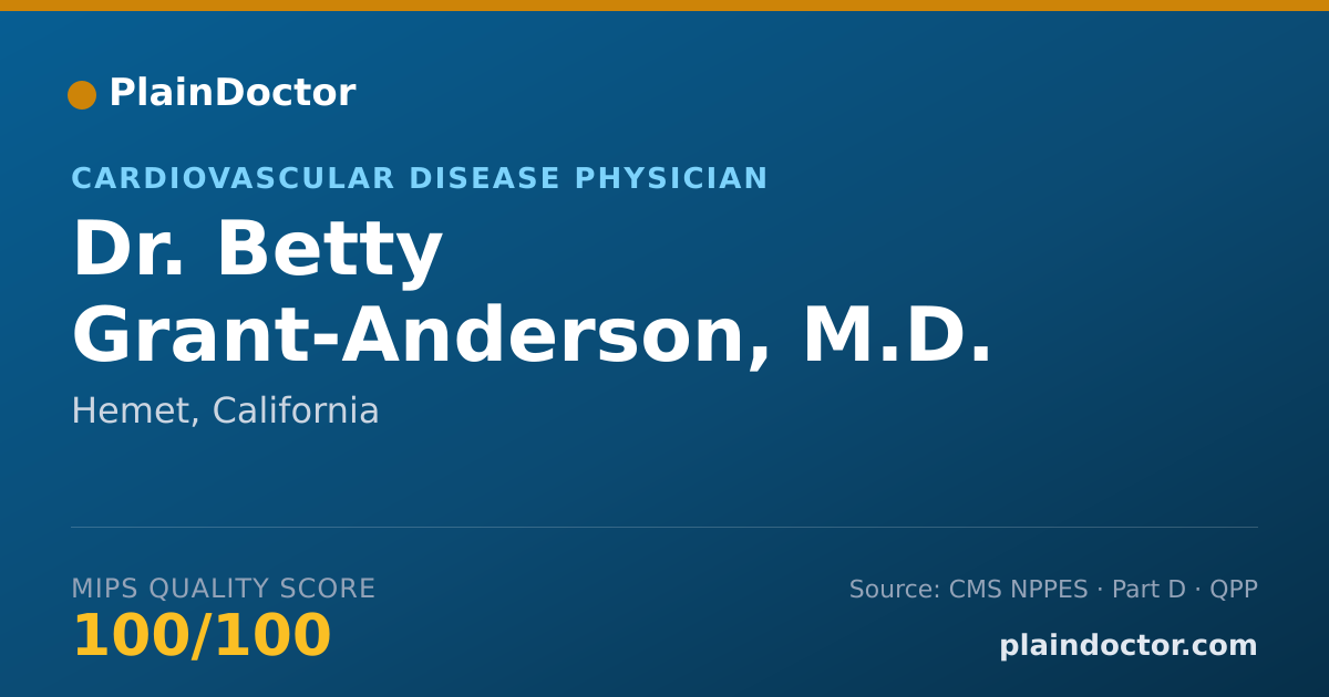 Shareable card for Betty Grant-Anderson, M.D. - Cardiovascular Disease Physician, Hemet, CA