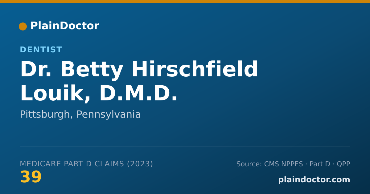 Shareable card for Betty Hirschfield Louik, D.M.D. - Dentist, Pittsburgh, PA