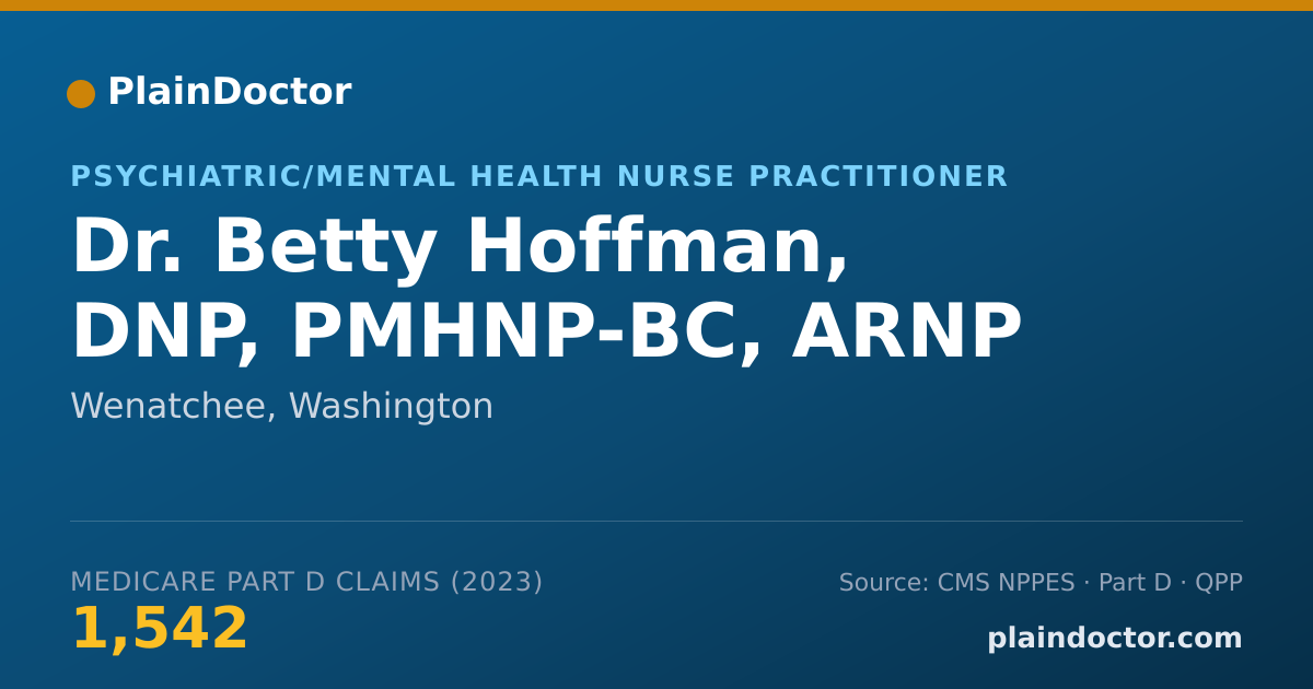 Shareable card for Betty Hoffman, DNP, PMHNP-BC, ARNP - Psychiatric/Mental Health Nurse Practitioner, Wenatchee, WA