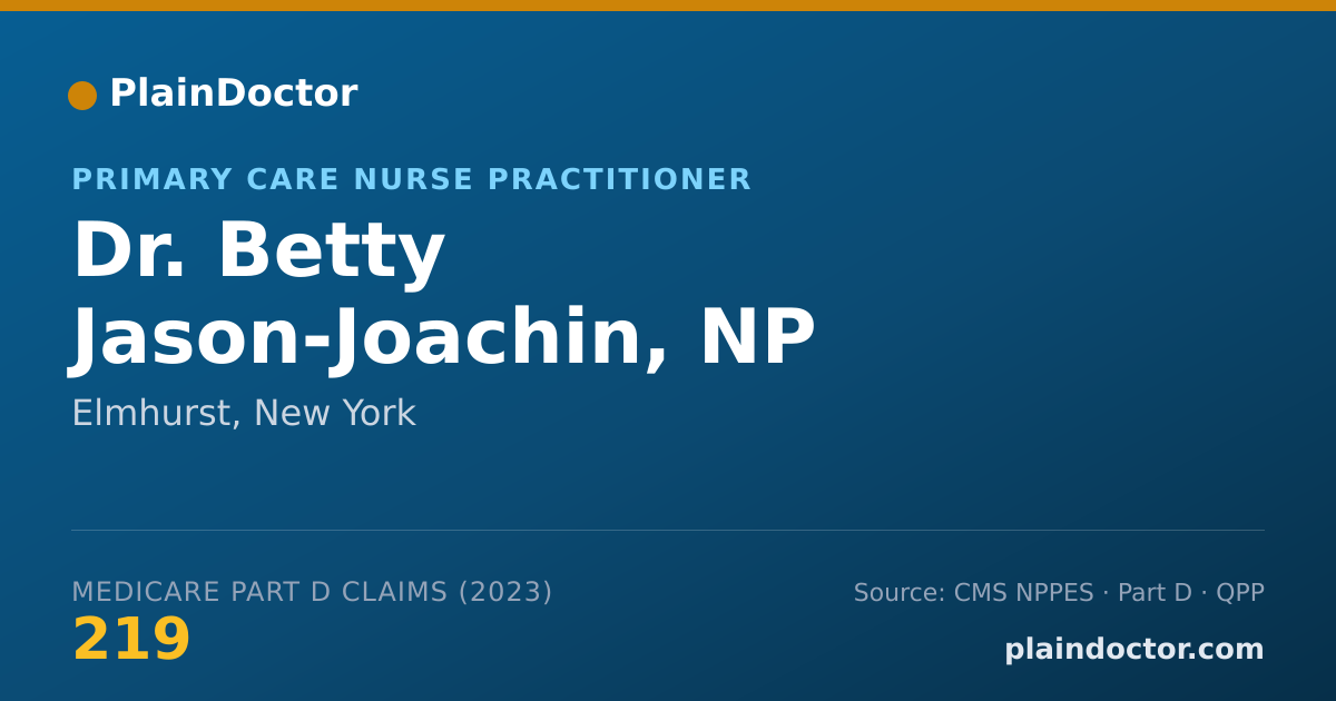 Shareable card for Betty Jason-Joachin, NP - Primary Care Nurse Practitioner, Elmhurst, NY