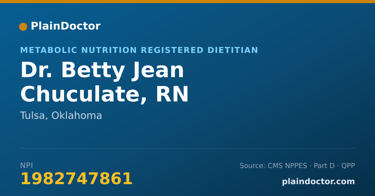 Shareable card for Betty Jean Chuculate, RN - Metabolic Nutrition Registered Dietitian, Tulsa, OK