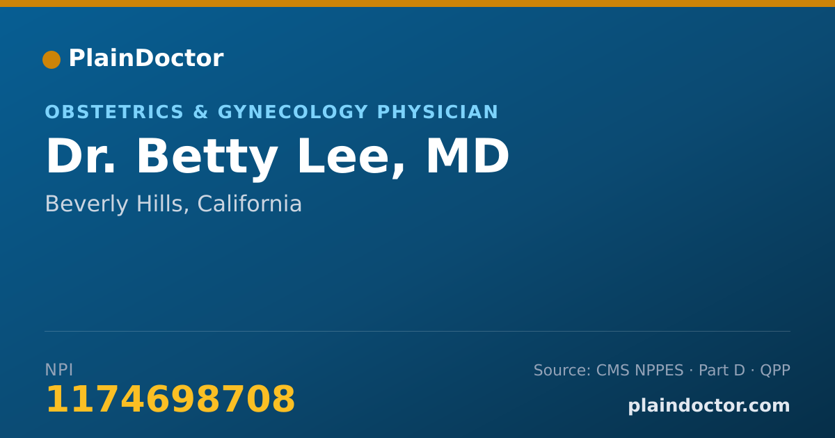Shareable card for Betty Lee, MD - Obstetrics & Gynecology Physician, Beverly Hills, CA