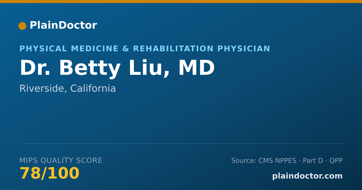 Shareable card for Betty Liu, MD - Physical Medicine & Rehabilitation Physician, Riverside, CA