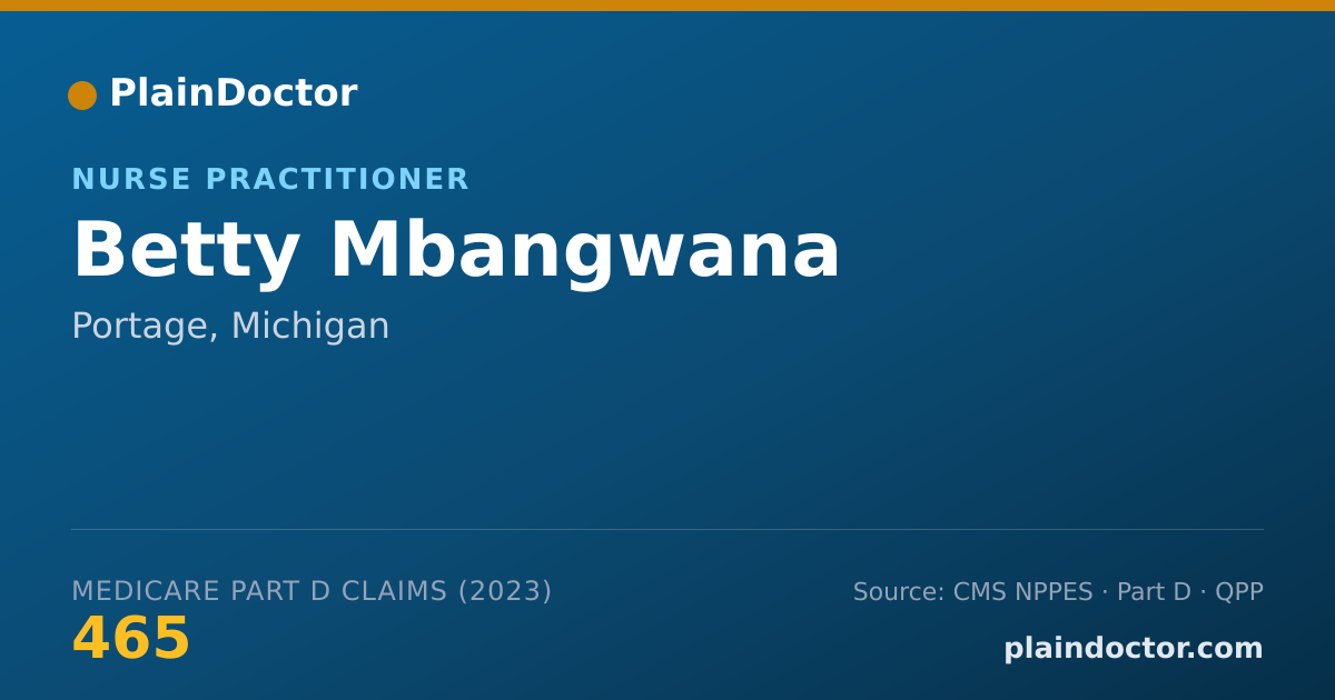 Shareable card for Betty Mbangwana - Nurse Practitioner, Portage, MI
