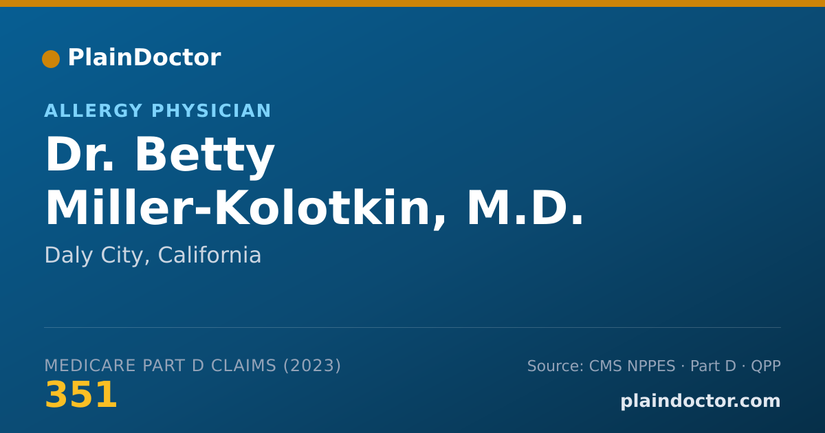 Shareable card for Betty Miller-Kolotkin, M.D. - Allergy Physician, Daly City, CA