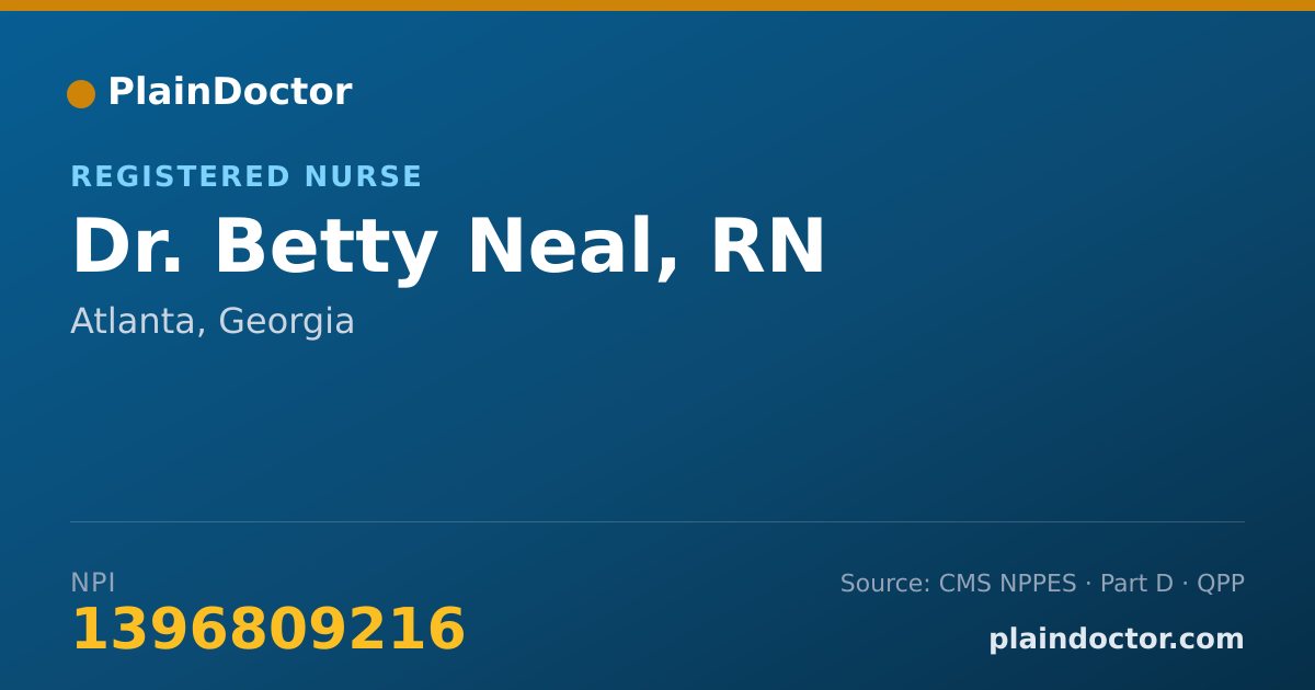 Shareable card for Betty Neal, RN - Registered Nurse, Atlanta, GA