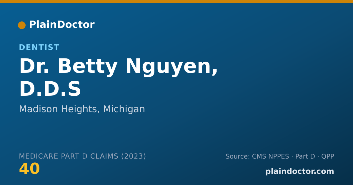 Shareable card for Betty Nguyen, D.D.S - Dentist, Madison Heights, MI