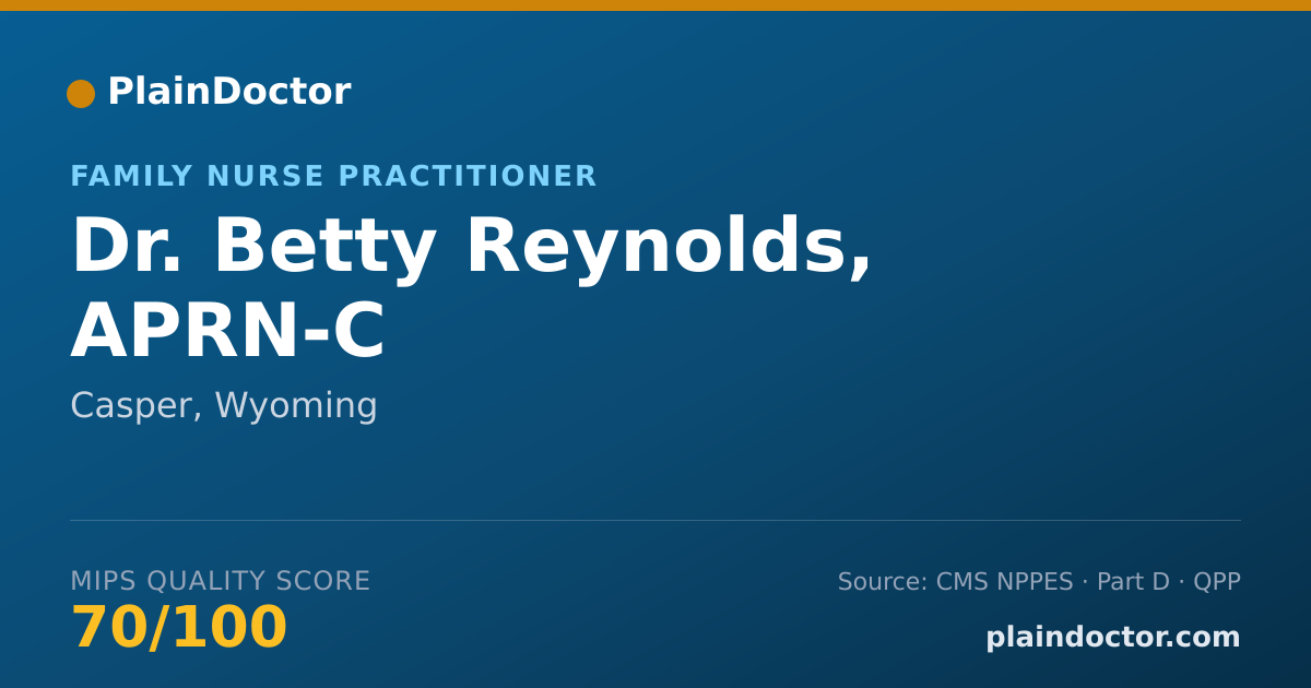 Shareable card for Betty Reynolds, APRN-C - Family Nurse Practitioner, Casper, WY