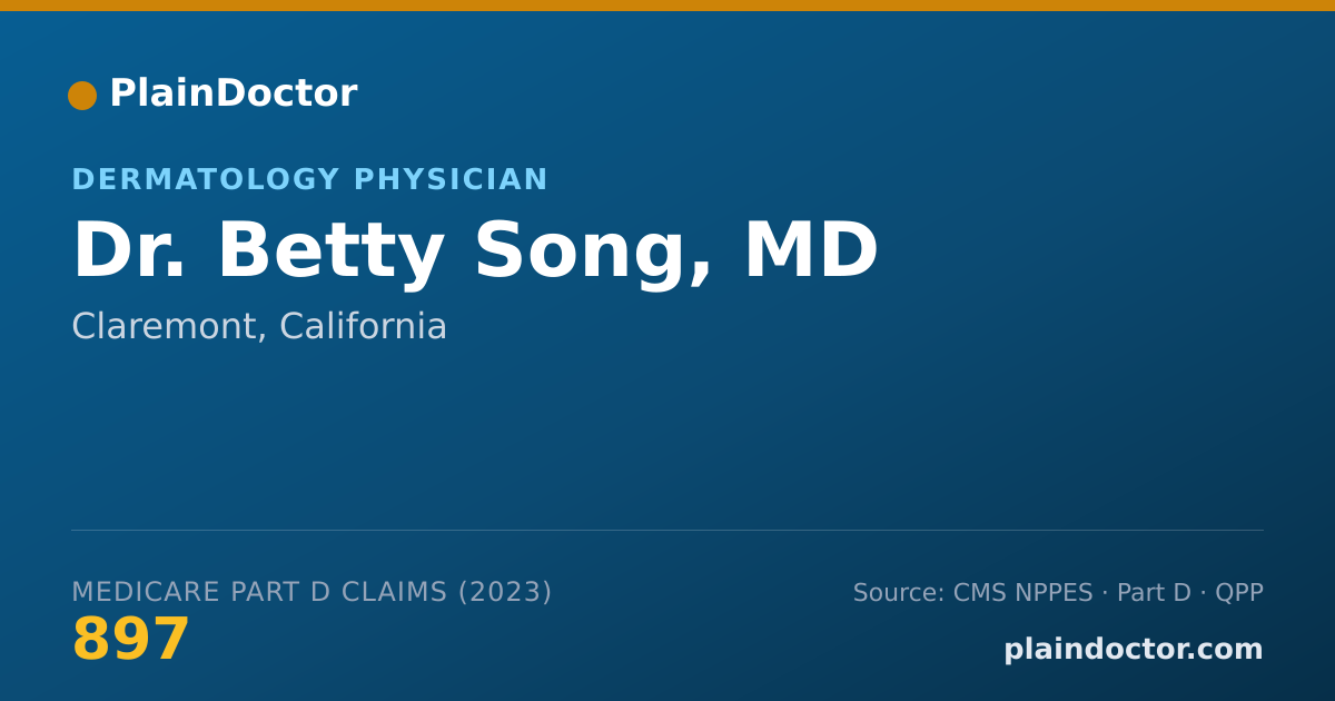 Shareable card for Betty Song, MD - Dermatology Physician, Claremont, CA