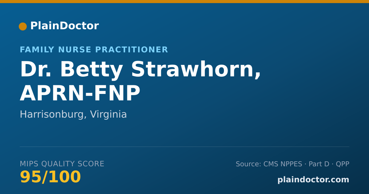 Shareable card for Betty Strawhorn, APRN-FNP - Family Nurse Practitioner, Harrisonburg, VA