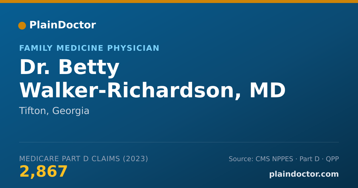 Shareable card for Betty Walker-Richardson, MD - Family Medicine Physician, Tifton, GA