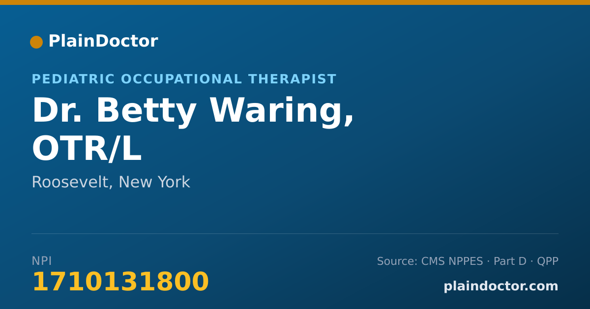 Shareable card for Betty Waring, OTR/L - Pediatric Occupational Therapist, Roosevelt, NY
