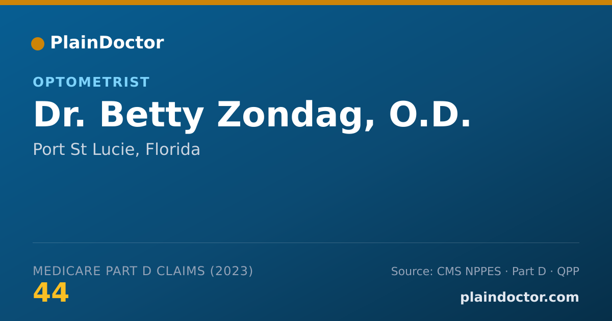 Shareable card for Betty Zondag, O.D. - Optometrist, Port St Lucie, FL