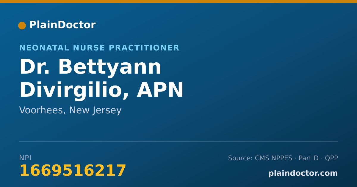 Shareable card for Bettyann Divirgilio, APN - Neonatal Nurse Practitioner, Voorhees, NJ