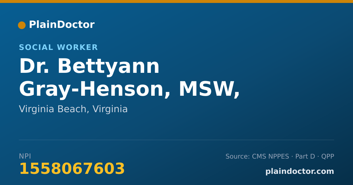 Shareable card for Bettyann Gray-Henson, MSW, QMHP-C - Social Worker, Virginia Beach, VA